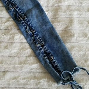 Tie up the side, stretchy jeans from Paris only 1 left - size 2